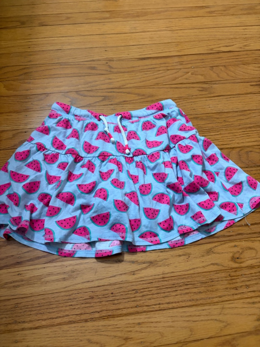 Cat & Jack Light Blue Skirt with Pink Watermelon Trim